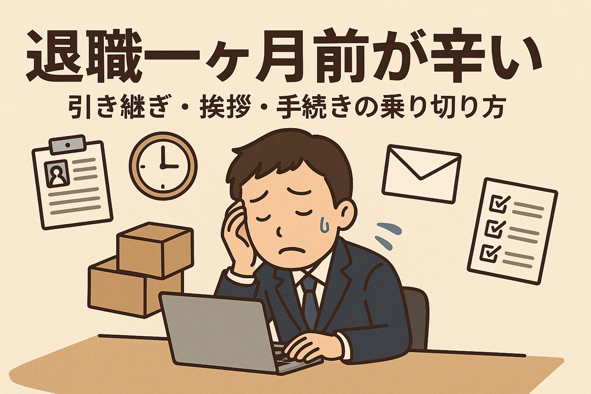 退職一ヶ月前が辛い原因は？引き継ぎ・挨拶・手続きの乗り切り方