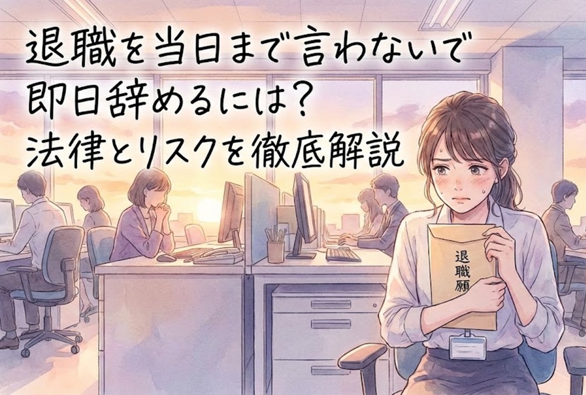 退職を当日まで言わないで即日辞めるには？法律とリスクを徹底解説