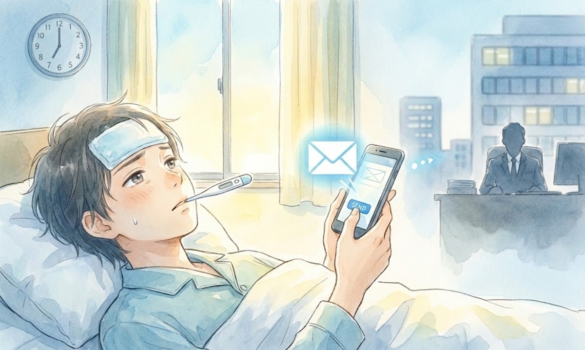 当日の朝に上司へ送る体調不良を理由にする退職メール例文